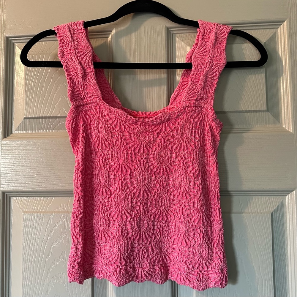 Free People Bright Pink Love Letter Cami